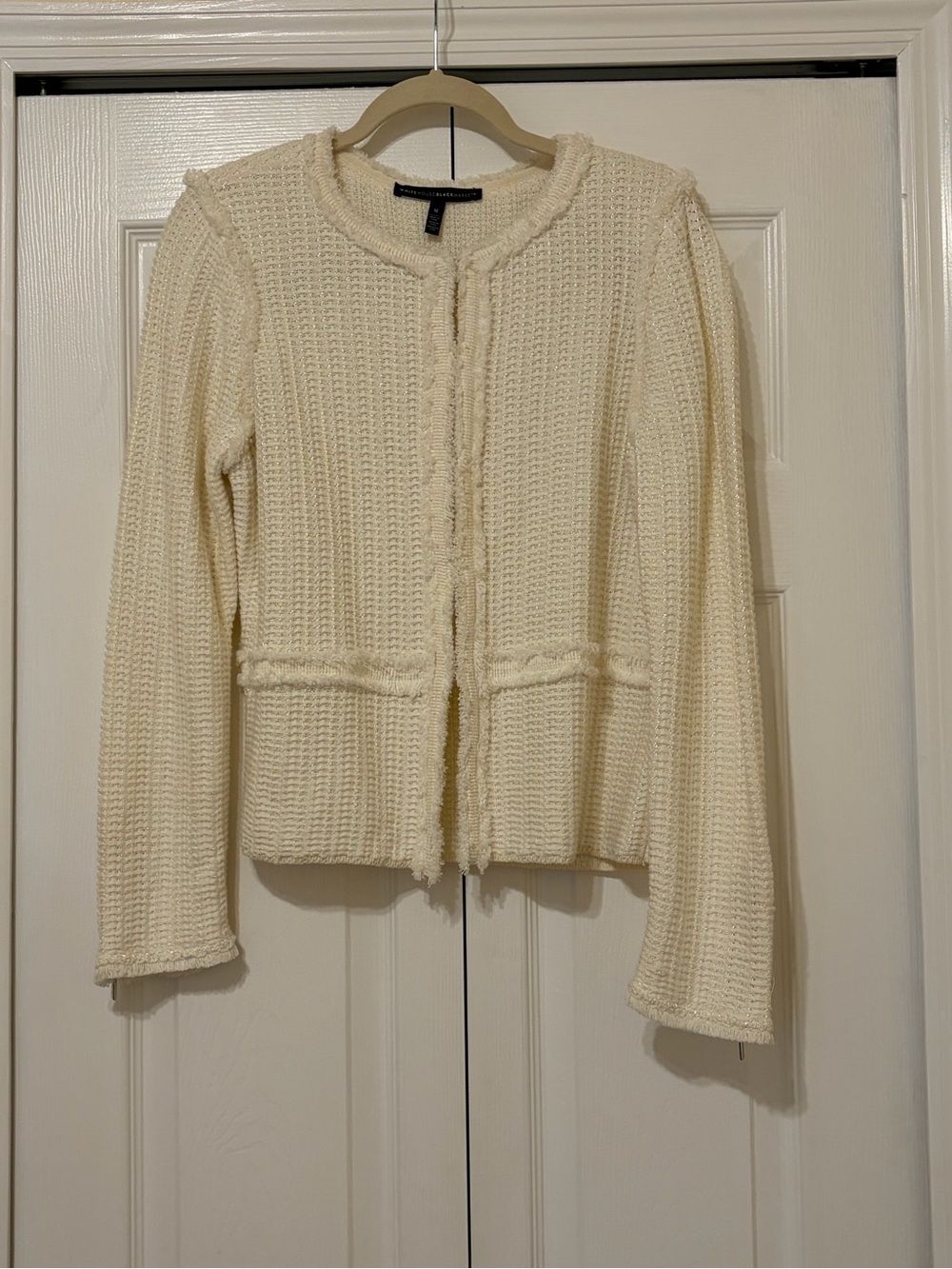 NWOT Textured Ivory Knit Open Cardigan